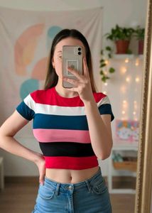 Candy Striped Crop Top