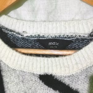 MAX Typographic Wool Round Neck Sweater