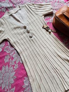 Elegant Ribbed Knit Dress