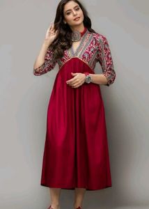 Red Empire Waist Dress