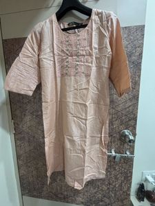 Peach Embroidered Kurti