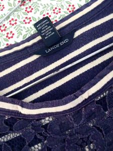 💙 🌟 LANDS’ END 🌟 Navy &amp; White Striped Shirt