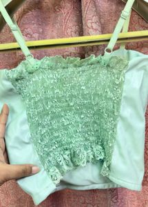 Chic Light Green Corset Top