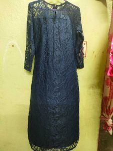 Navy blue Net Bodycon Dress