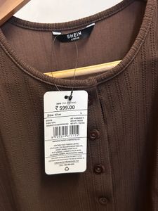 Brown Button-Down Tank Top