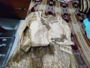 Semi stitched Elegant Gold Embroidered Lehenga Cho