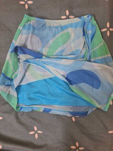 Blue &amp; Green Wrap Skirt