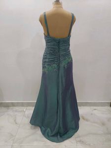 Teal Beaded Gown
