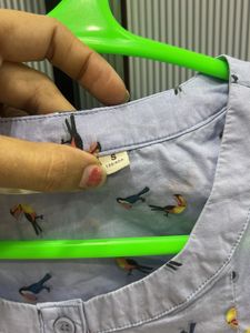 Bird Print Tunic Top