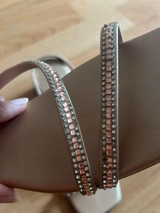 Champagne Gold Block Heel Sandals