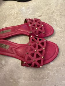 Rosso Brunello Pink Studded Flats