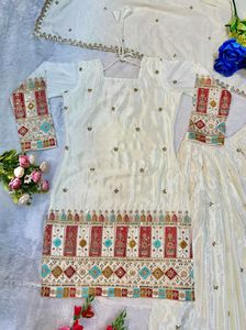 PARTY WEAR TOP AND PLAZZO WITH FANCY DUPATTA