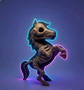 Skeleton Horse Figure 3D Printed Half Bone