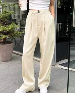 Wide Leg Beige Pants