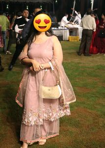 Mauve Embellished 3-Piece Flowy Sharara Set