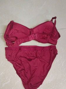 Maroon Bra &amp; Panty Set