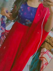 BluRed Gown Come Lehanga💜
