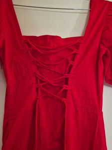 Elegant Red Corset Dress