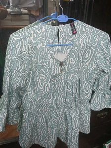 Printed Green Top