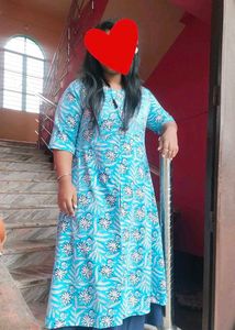 Blue Floral Print Kurti