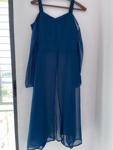 Blue Cold Shoulder Dress