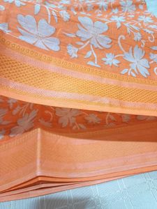 🆕️ Beautiful Floral Cotton Saree With Jari Border