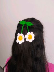 Crochet Daisy Hair Tie 🌼