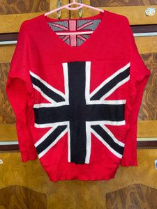Union Jack Red Pullover Sweat top