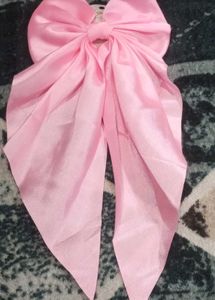 Pink Satin Hair Bow