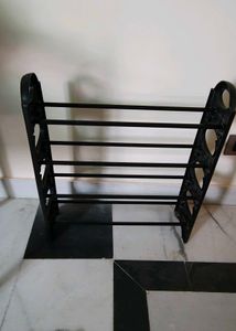 Shoe Stand With Adjustable Metal Shelves