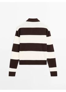 Striped Long Sleeve Polo Top
