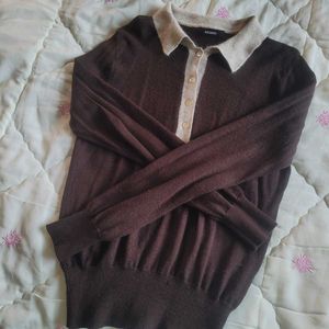 Brown Knit Top