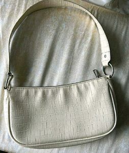 H&M Vintage Cream Croc Shoulder Bag