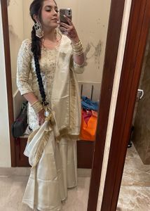 Golden Heavy Sharara Suit