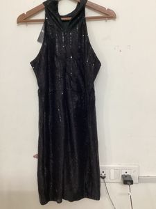 Sparkly Black Party wear knee length Dress