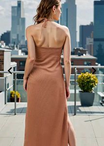 Elegant Brown Maxi Dress