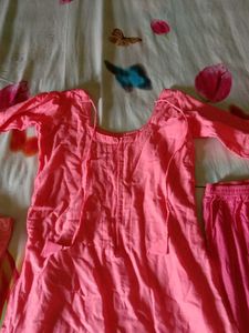 Full Sleeve Pink Suit With Leggings &amp; Dupatta