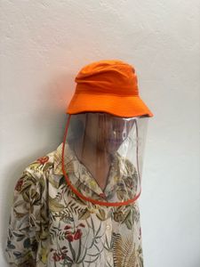 Orange Bucket Hat with Shield