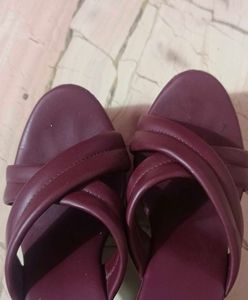 Burgundy Criss-Cross Slides