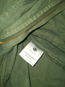 Wrogn Green Hooded Denim Jacket