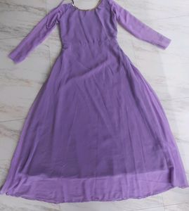 Beautiful Lavender Color Dress With Shawl