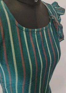 Striped Ruffle Sleeve Top