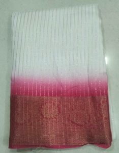 Safari pink Silk saree with blouse Piece