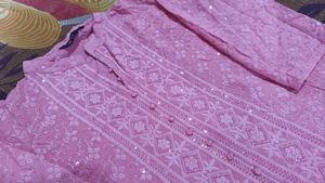 Pink Embroidered Kurta