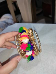 Pom-Pom Embellished Bracelet