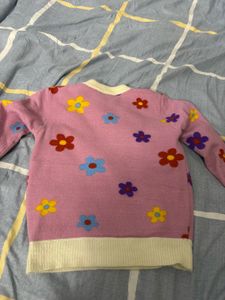 Floral Pink Pullover Sweater