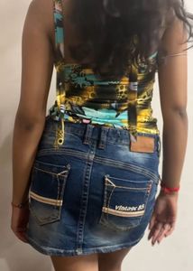 🫧𓇼y2k vintage 85 denim skirt*ੈ✩‧₊˚🎐