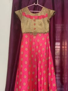 Pink &amp; Gold Polka Dot Dress