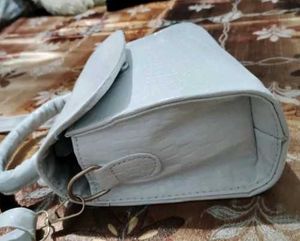 White Top Handle Bag