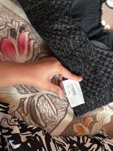 Elegant Black Sequin Blouse with tag